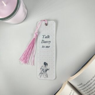 Talk Darcy to me laminált könyvjelző