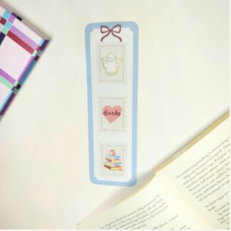 Tea és olvasás - laminált könyvjelző