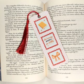 Piros-narancs laminált könyvjelző