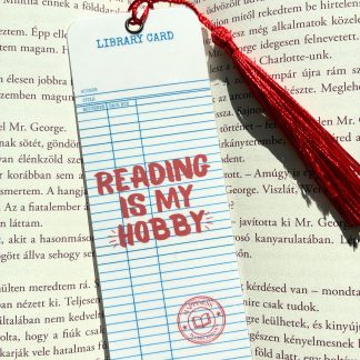 Reading is my hobby laminált könyvjelző